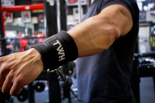 TWH cable cuffs Ireland – padded ankle and wrist attachments for cable machines- on hand