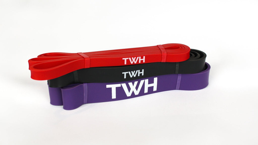 TWH resistance bands Ireland and UK– light and heavy gym bands for training- all 3 colours