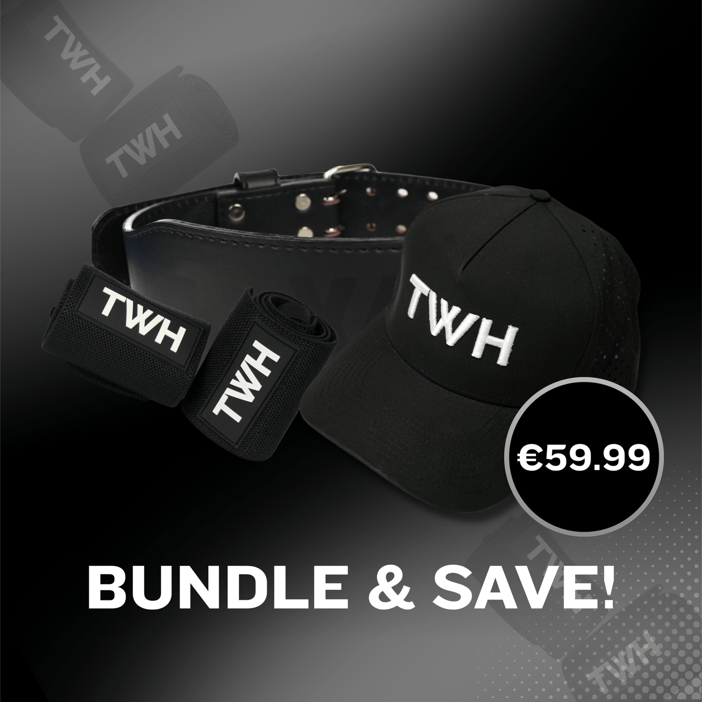 TWH Gym Starter Pack – Weightlifting Belt + Wrist Straps + Trucker Cap - TWH