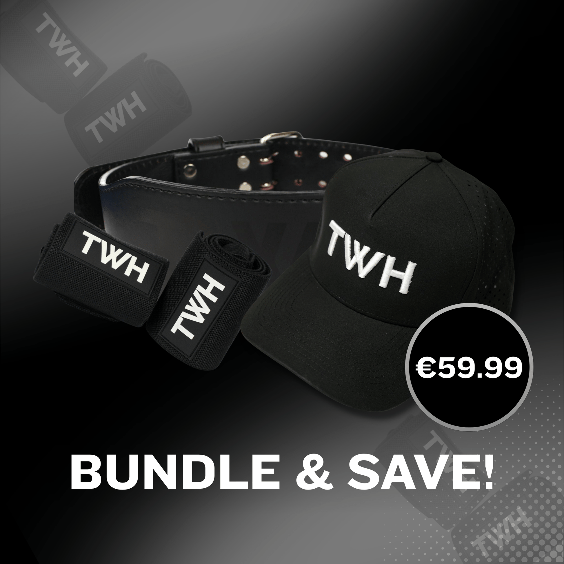 TWH Gym Starter Pack – Weightlifting Belt + Wrist Straps + Trucker Cap - TWH